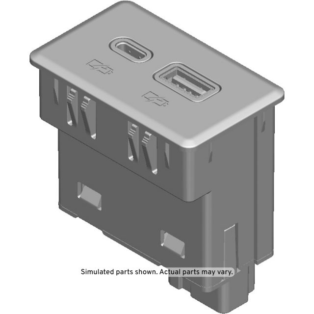 GM Genuine Parts Jet Black Dual Charge Only Receptacle GM Genuine Parts Jet Black Dual Charge Only Receptacle