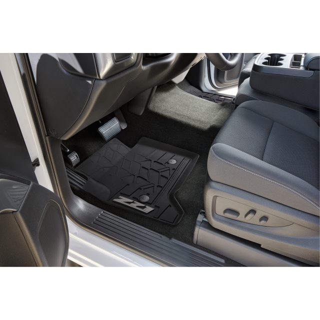 Chevrolet First-Row Premium All-Weather Floor Mats in Dune with Bowtie Logo, 23452758