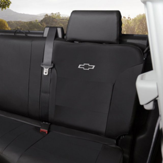 Chevrolet Double Cab Rear Seat Cover Set in Black Bench Seat