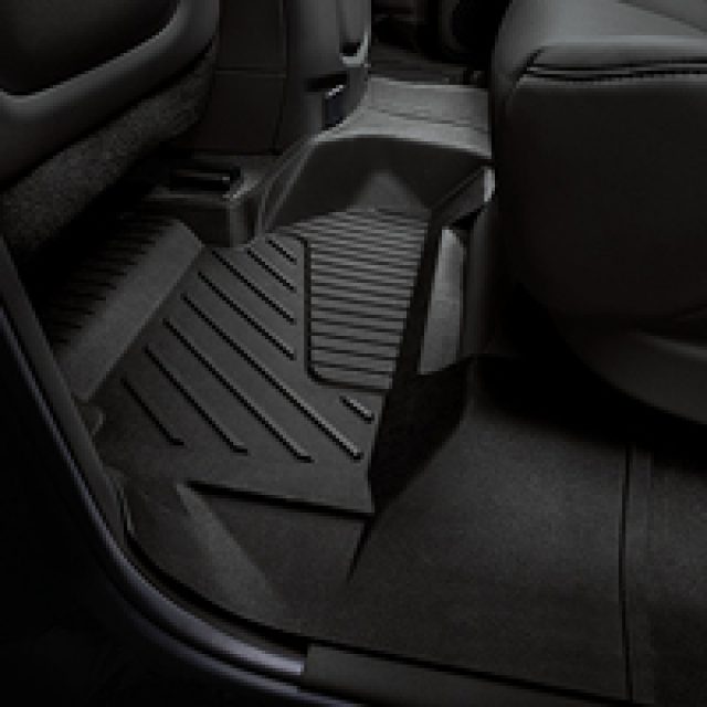 Chevrolet First- and Second-Row Premium All-Weather Floor Liners in Jet  Black with Chevrolet Script, 84333472