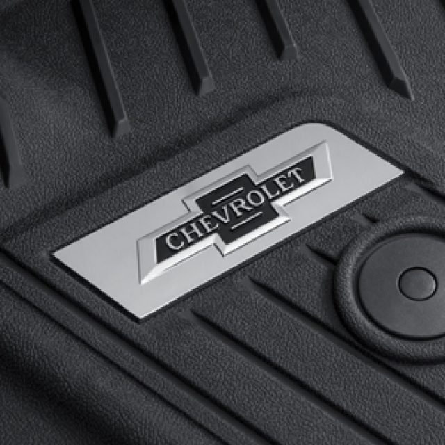 Chevrolet Floor Liner Badge Kit with Black and Chrome Heritage