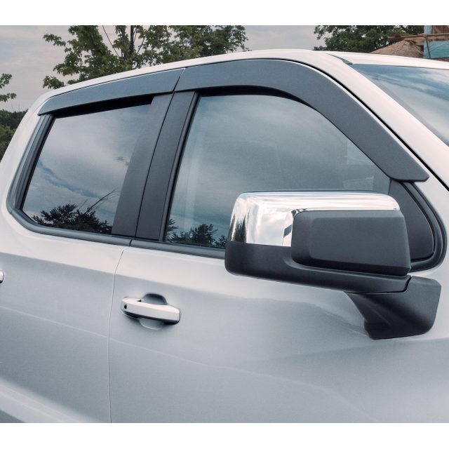 Løfte sætte ild faldt Crew Cab Front and Rear Tape-On Low-Profile Door Window Weather Deflectors  in Matte Black by LUND® - Associated Accessories | Product Search Results