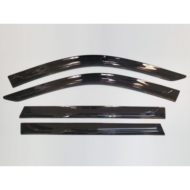 GMC Front and Rear In-Channel Side Window Deflector in Matte Black