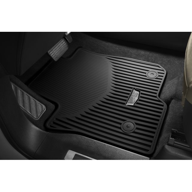 Cadillac First-Row Premium All-Weather Floor Mats in Jet Black