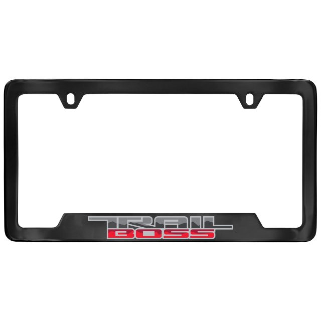 Chevrolet License Plate Frame in Black with Trail Boss Logo by