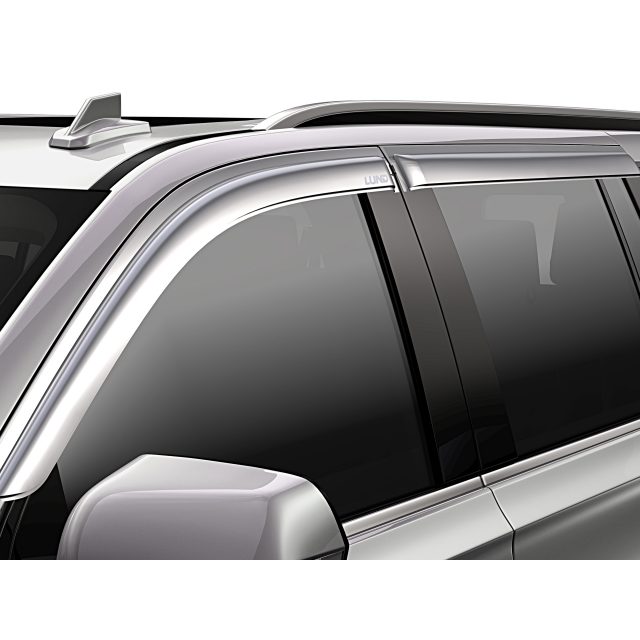 GMC Front and Rear In-Channel Side Window Deflector in Chrome by