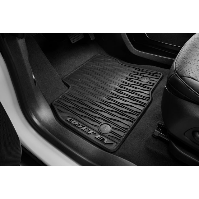 Chevrolet First- and Second-Row Premium All-Weather Floor Mats in Jet Black  with Bolt EV Script, 42333257