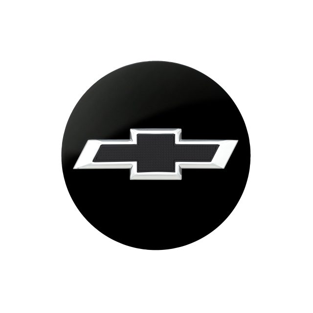 Chevrolet Center Cap in Black with Silver-Outlined Bowtie Logo 