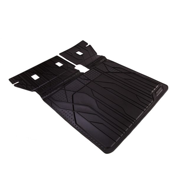 Integrated cargo liner in jet black with chevrolet store script